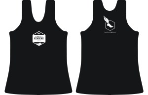HRL mens-womens black singlet